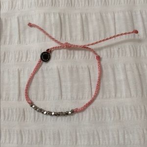 Light pink and silver beaded pura vida bracelet